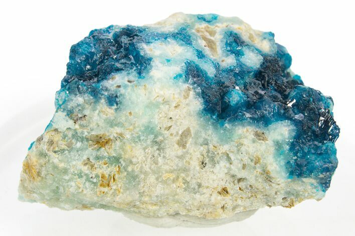 Vibrant Blue Veszelyite Cluster on Hemimorphite - Congo #312405